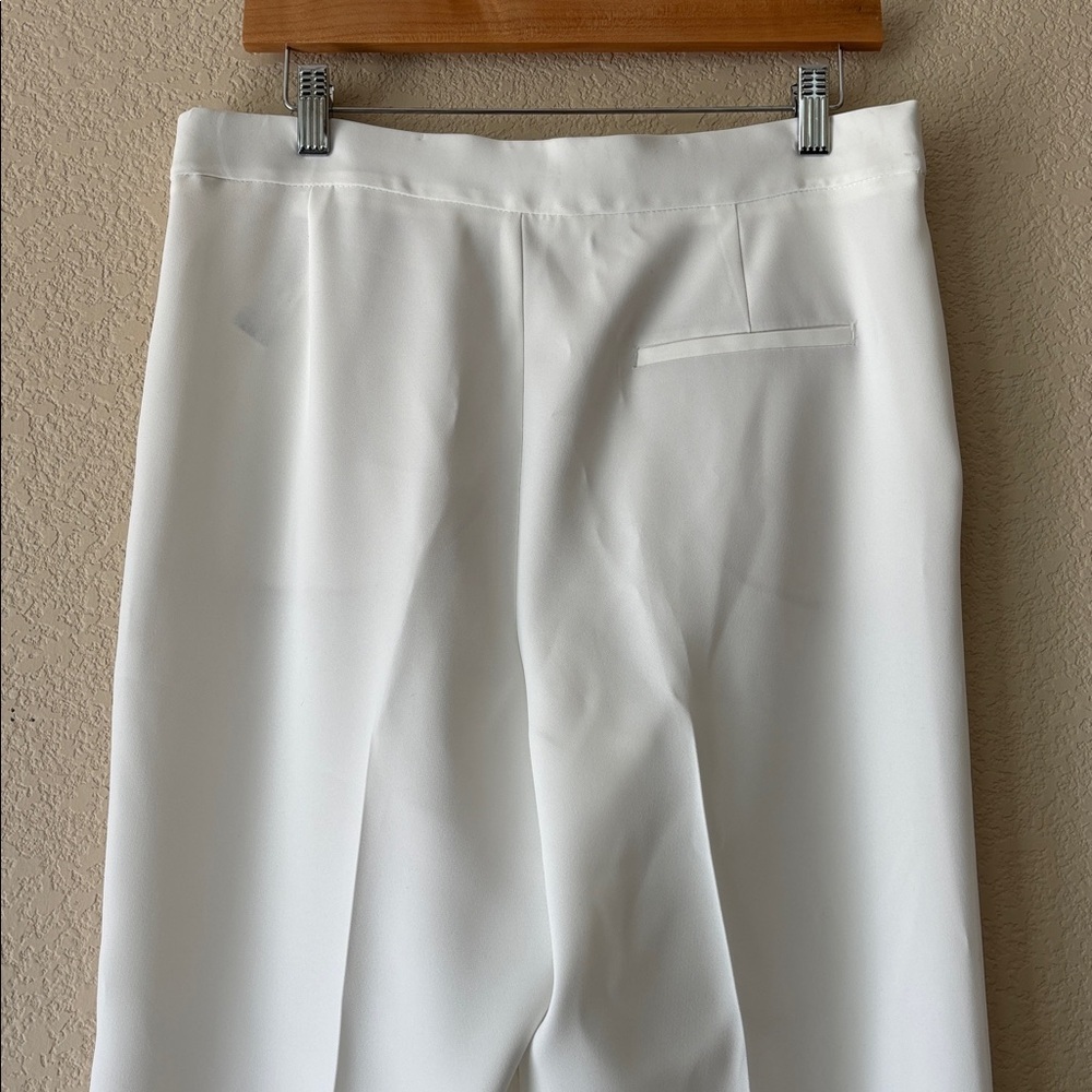 Elegant White High-Waisted Women's Pants - Picture 4 of 4